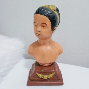 Asian Woman Ceramic Bust Polynesian Hawaiian